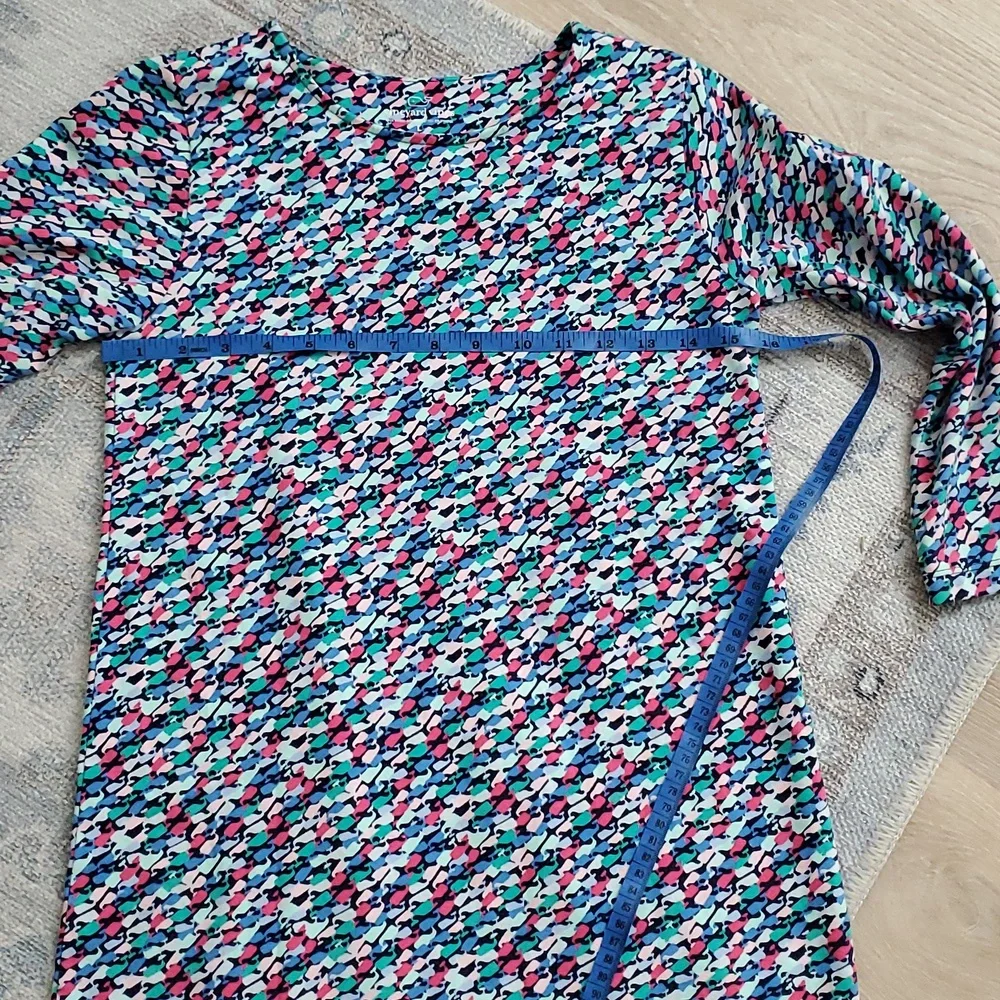Vineyard Vines Girls Multicolor Whale Overprint 3/4 Sleeve Dress SzL (14)